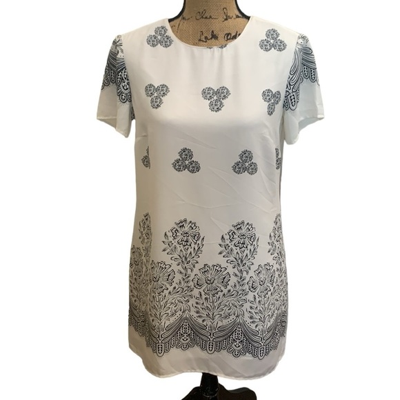 Lulu’s‎ Riverside Floral Cream and Black Print Shift Dress Size S - Picture 1 of 10